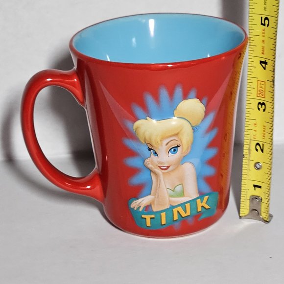 Disney Store Tinker Bell Tink 3D Ceramic Red coffee Mug Cup 16 oz Tinkerbell - Picture 3 of 8